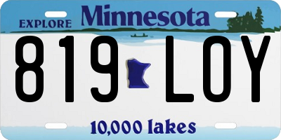 MN license plate 819LOY