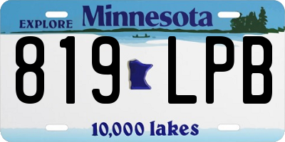 MN license plate 819LPB