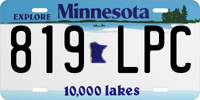 MN license plate 819LPC