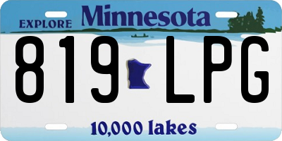 MN license plate 819LPG
