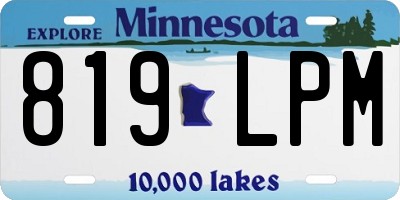 MN license plate 819LPM