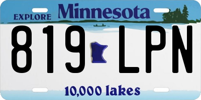 MN license plate 819LPN