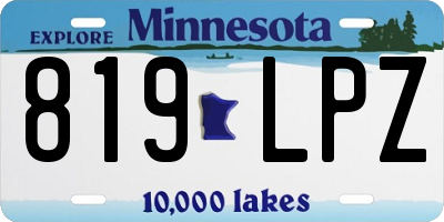 MN license plate 819LPZ