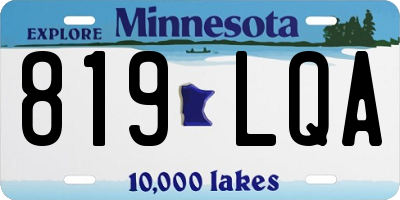 MN license plate 819LQA