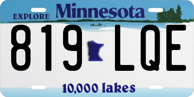 MN license plate 819LQE