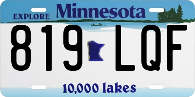 MN license plate 819LQF