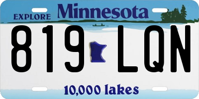 MN license plate 819LQN