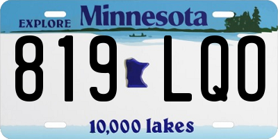 MN license plate 819LQO