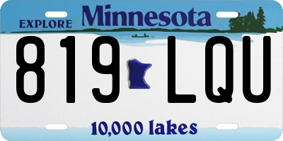 MN license plate 819LQU