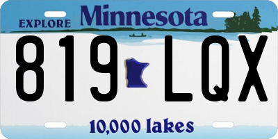 MN license plate 819LQX