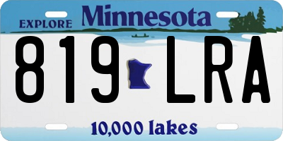 MN license plate 819LRA