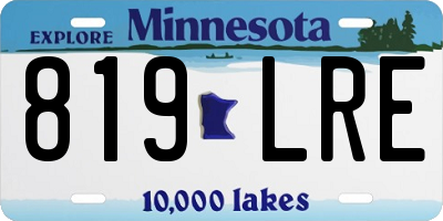 MN license plate 819LRE