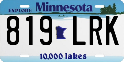 MN license plate 819LRK