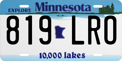 MN license plate 819LRO