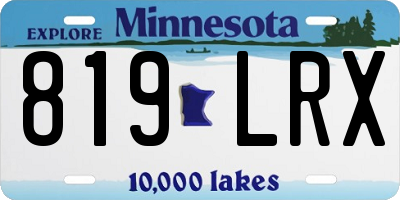 MN license plate 819LRX