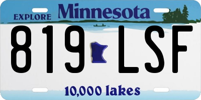 MN license plate 819LSF