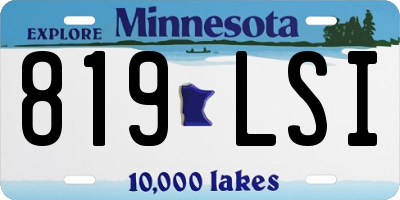 MN license plate 819LSI