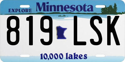 MN license plate 819LSK