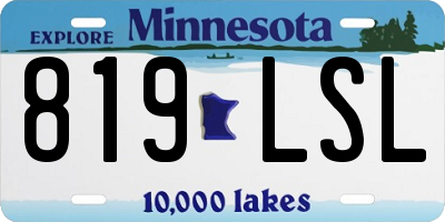 MN license plate 819LSL
