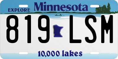 MN license plate 819LSM