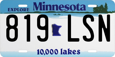 MN license plate 819LSN