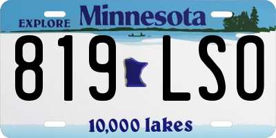 MN license plate 819LSO