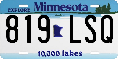 MN license plate 819LSQ