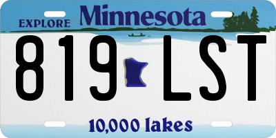 MN license plate 819LST