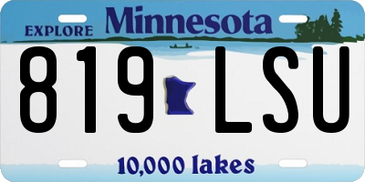 MN license plate 819LSU