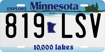 MN license plate 819LSV