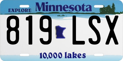 MN license plate 819LSX