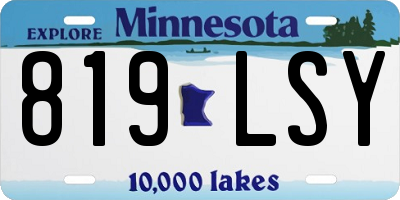 MN license plate 819LSY