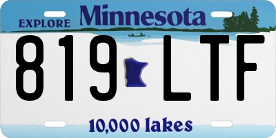MN license plate 819LTF