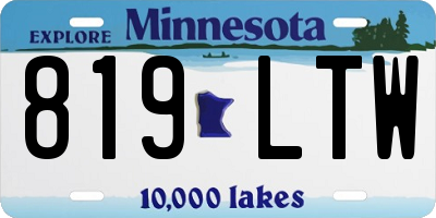 MN license plate 819LTW