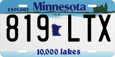 MN license plate 819LTX