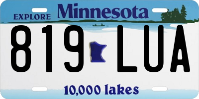 MN license plate 819LUA
