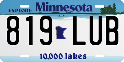 MN license plate 819LUB