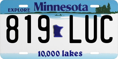 MN license plate 819LUC