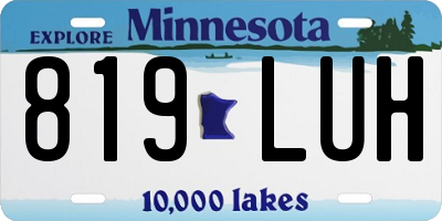 MN license plate 819LUH