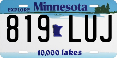 MN license plate 819LUJ