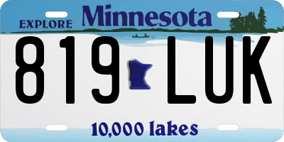 MN license plate 819LUK