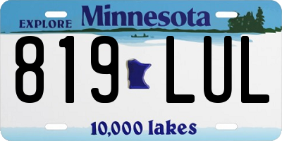 MN license plate 819LUL