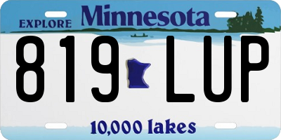 MN license plate 819LUP