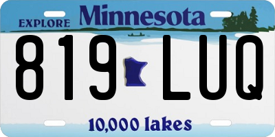 MN license plate 819LUQ