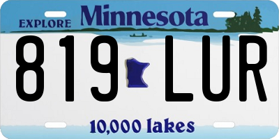 MN license plate 819LUR