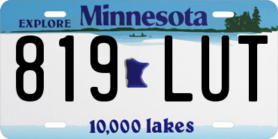 MN license plate 819LUT
