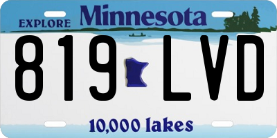 MN license plate 819LVD