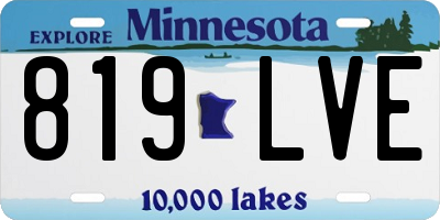 MN license plate 819LVE