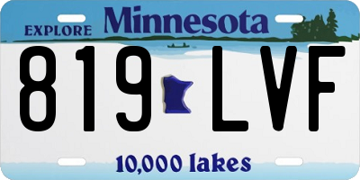 MN license plate 819LVF