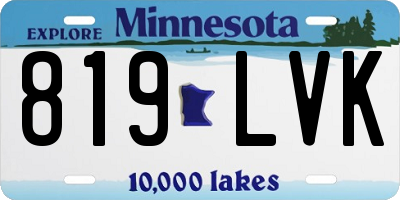 MN license plate 819LVK
